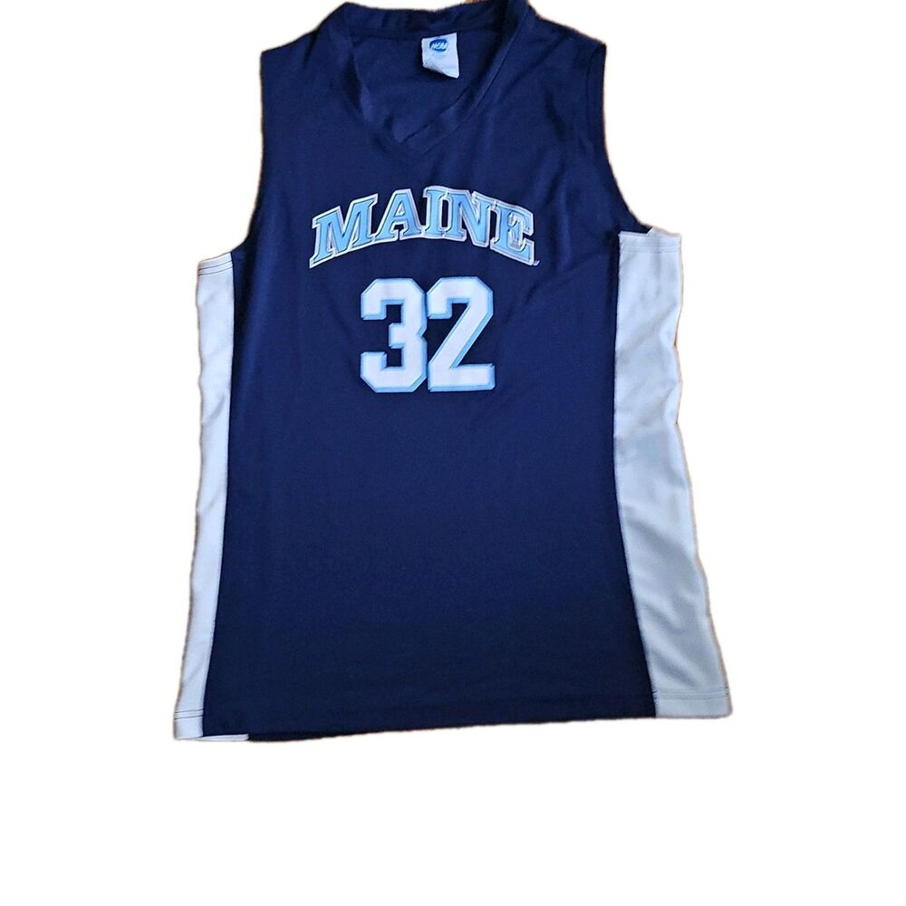 NCAA Maine Black Bears Basketball Jersey #32 Navy White Size L